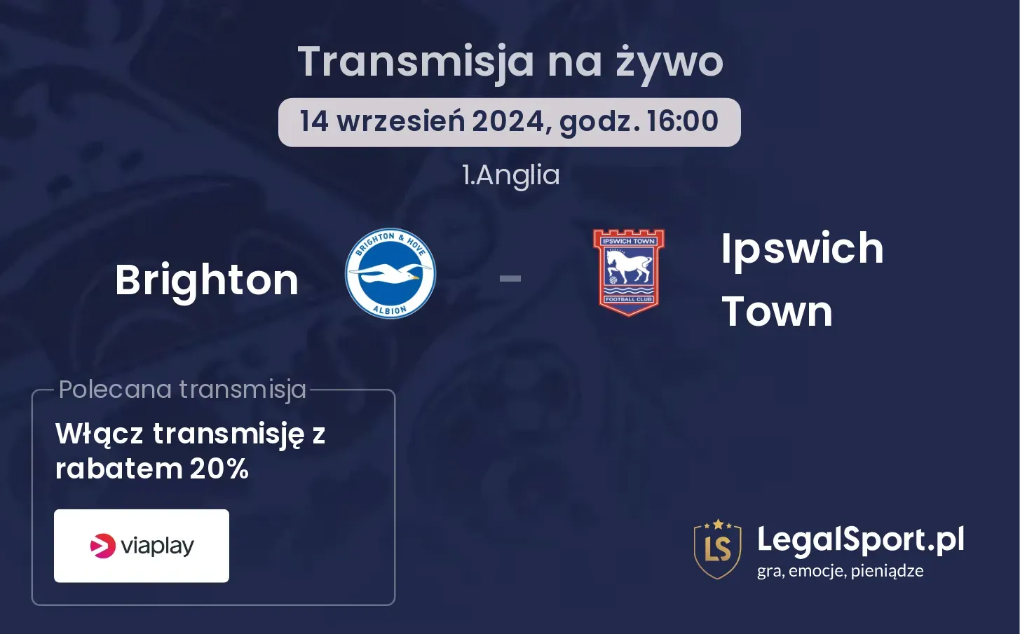 Brighton - Ipswich Town transmisja na żywo