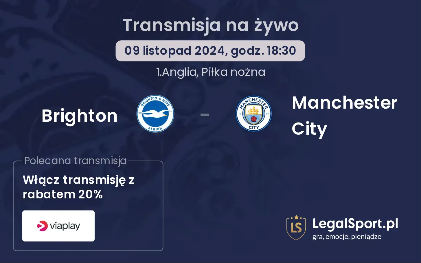 Brighton - Manchester City transmisja na żywo