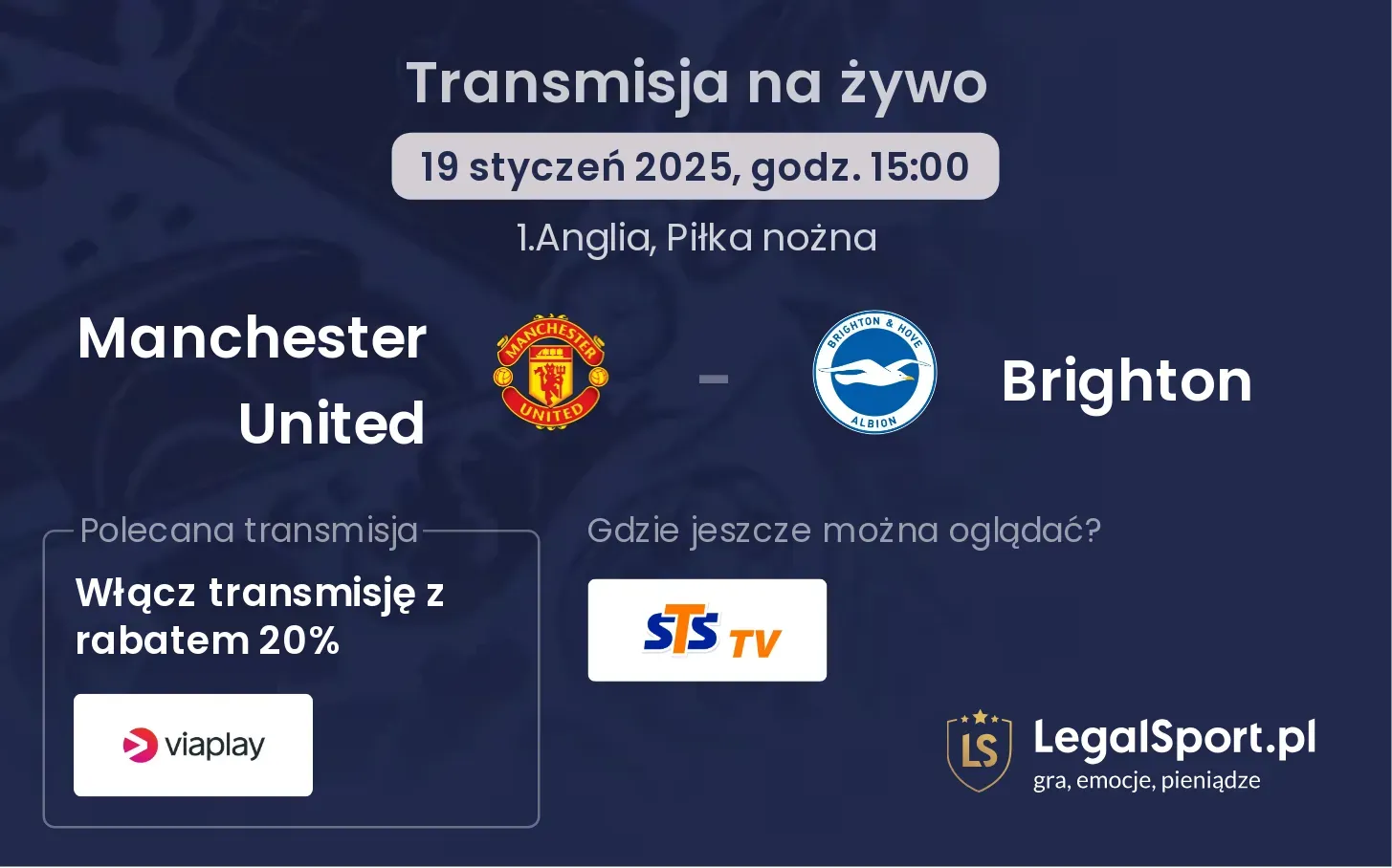 Manchester United - Brighton gdzie oglądać?