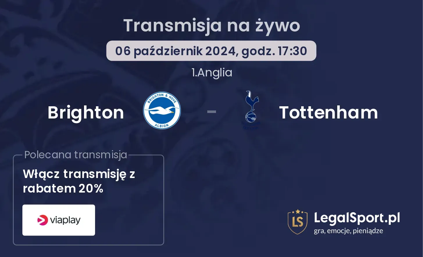 Brighton - Tottenham transmisja na żywo