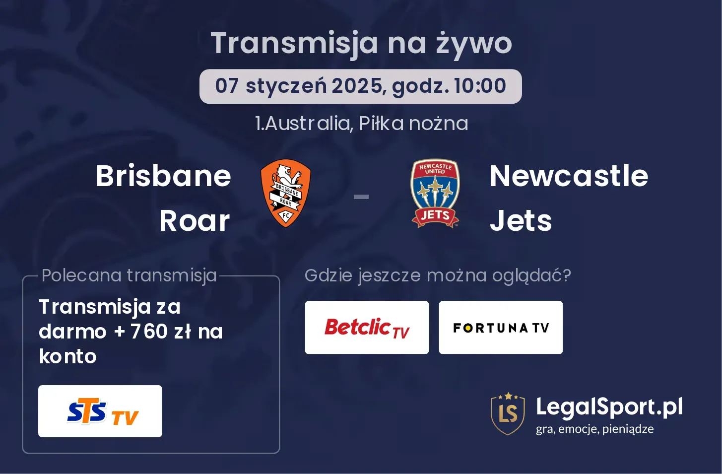 Brisbane Roar - Newcastle Jets transmisja na żywo