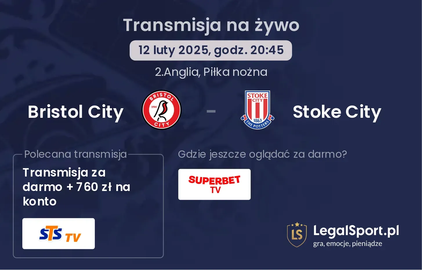 Bristol City - Stoke City transmisja na żywo