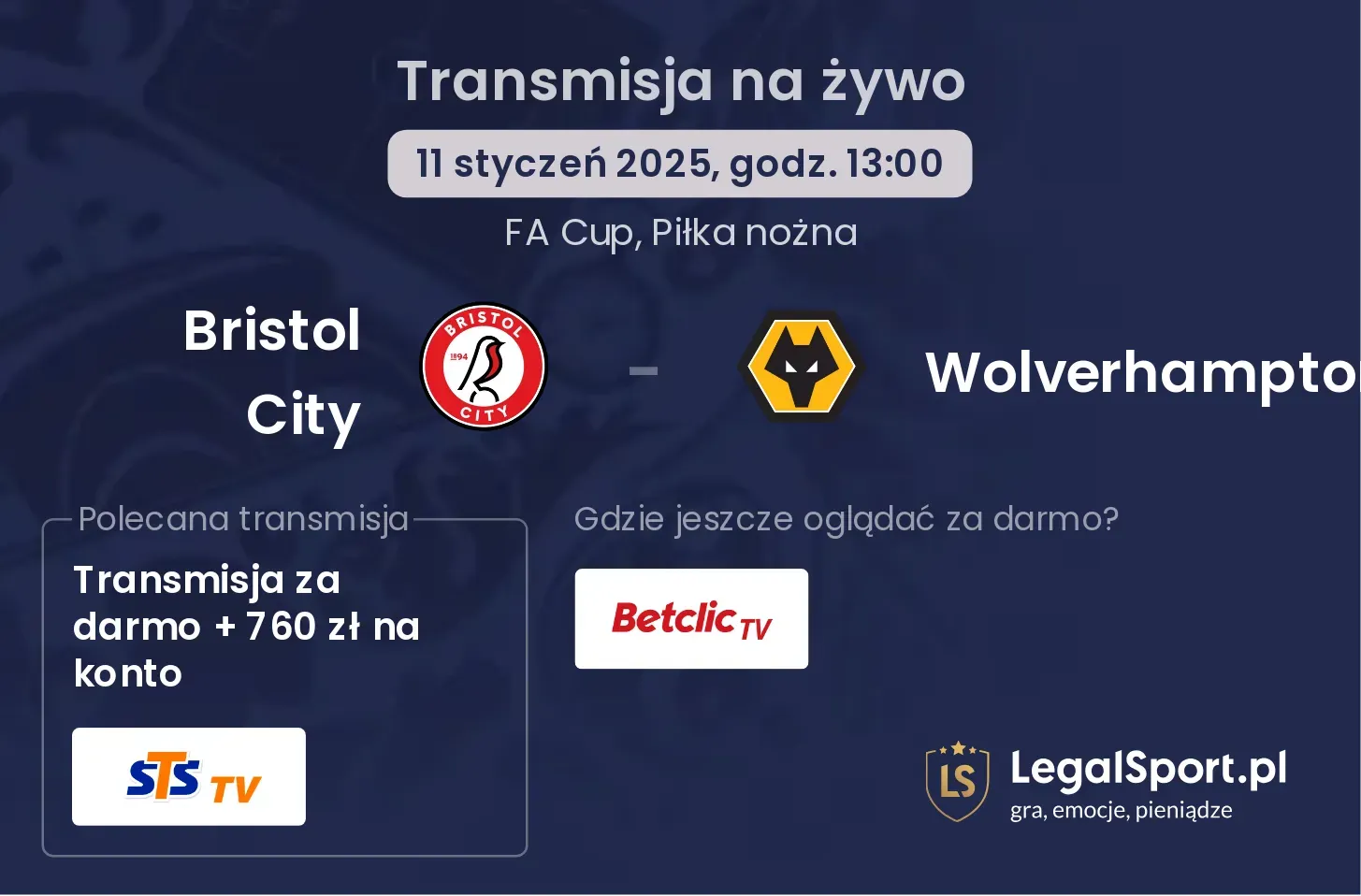 Bristol City - Wolverhampton transmisja na żywo