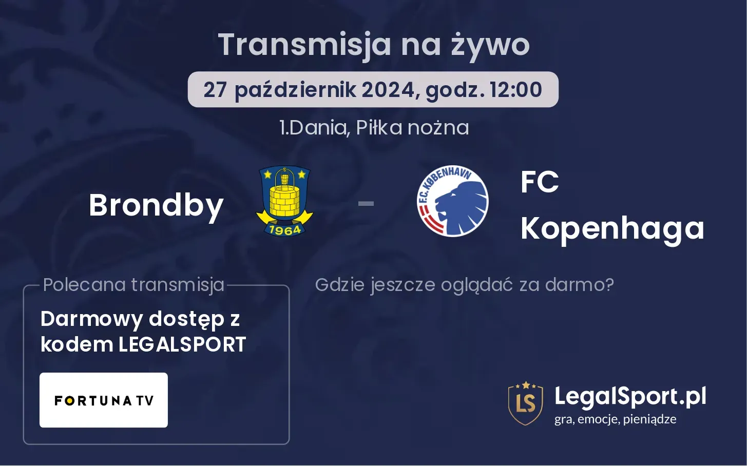 Brondby - FC Kopenhaga transmisja na żywo