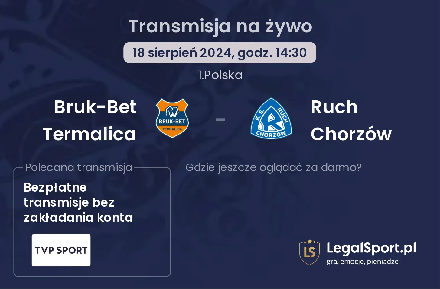 Bruk-Bet Termalica - Ruch Chorzów transmisja na żywo