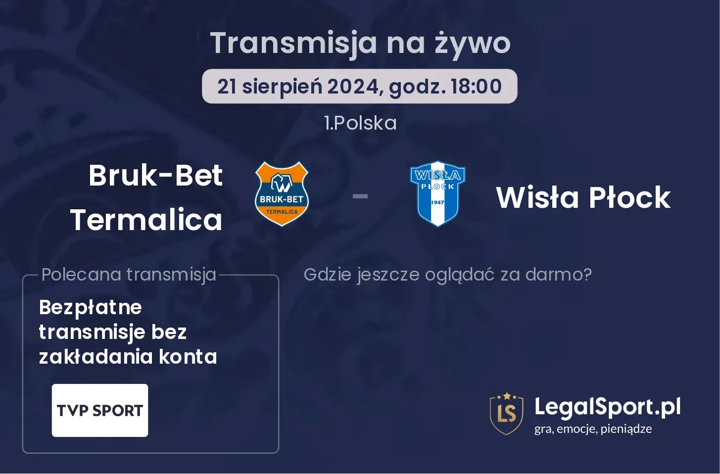 Bruk-Bet Termalica - Wisła Płock transmisja na żywo