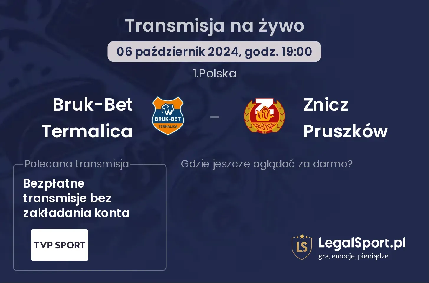 Bruk-Bet Termalica - Znicz Pruszków transmisja na żywo