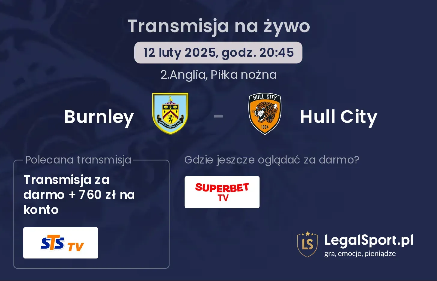 Burnley - Hull City transmisja na żywo