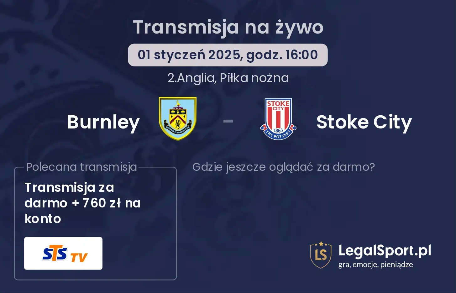 Burnley - Stoke City transmisja na żywo