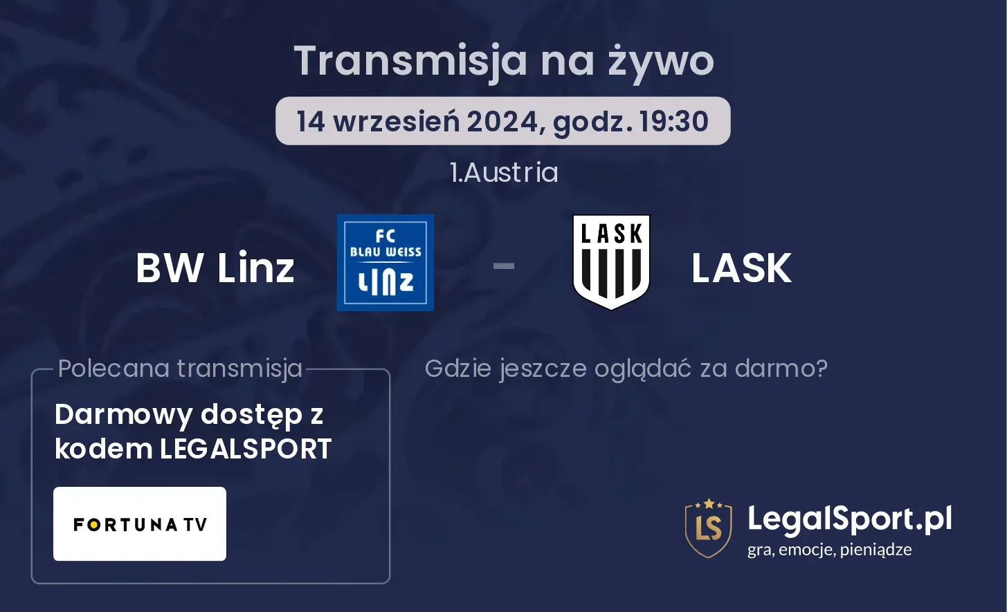 BW Linz - LASK transmisja na żywo