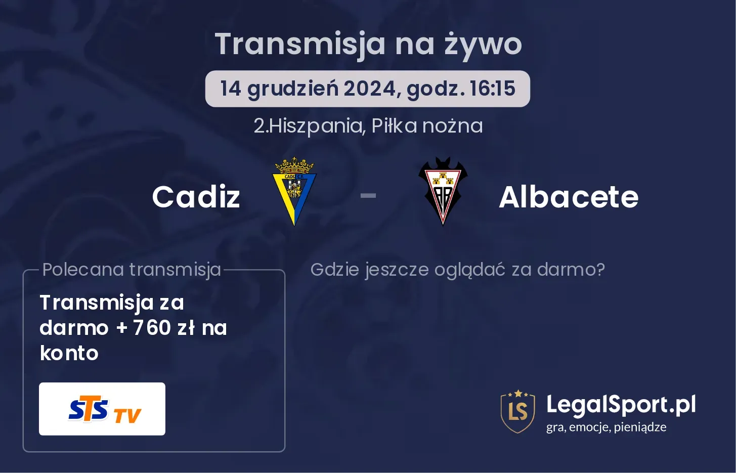 Cadiz - Albacete transmisja na żywo