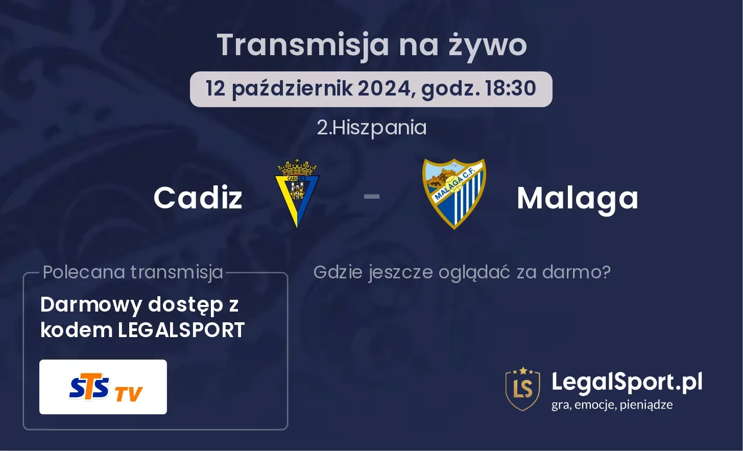 Cadiz - Malaga transmisja na żywo