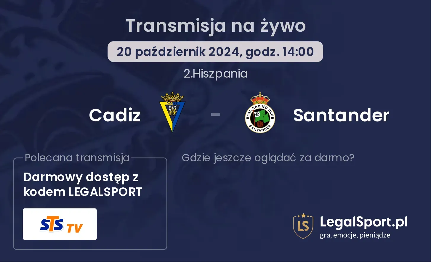 Cadiz - Santander transmisja na żywo