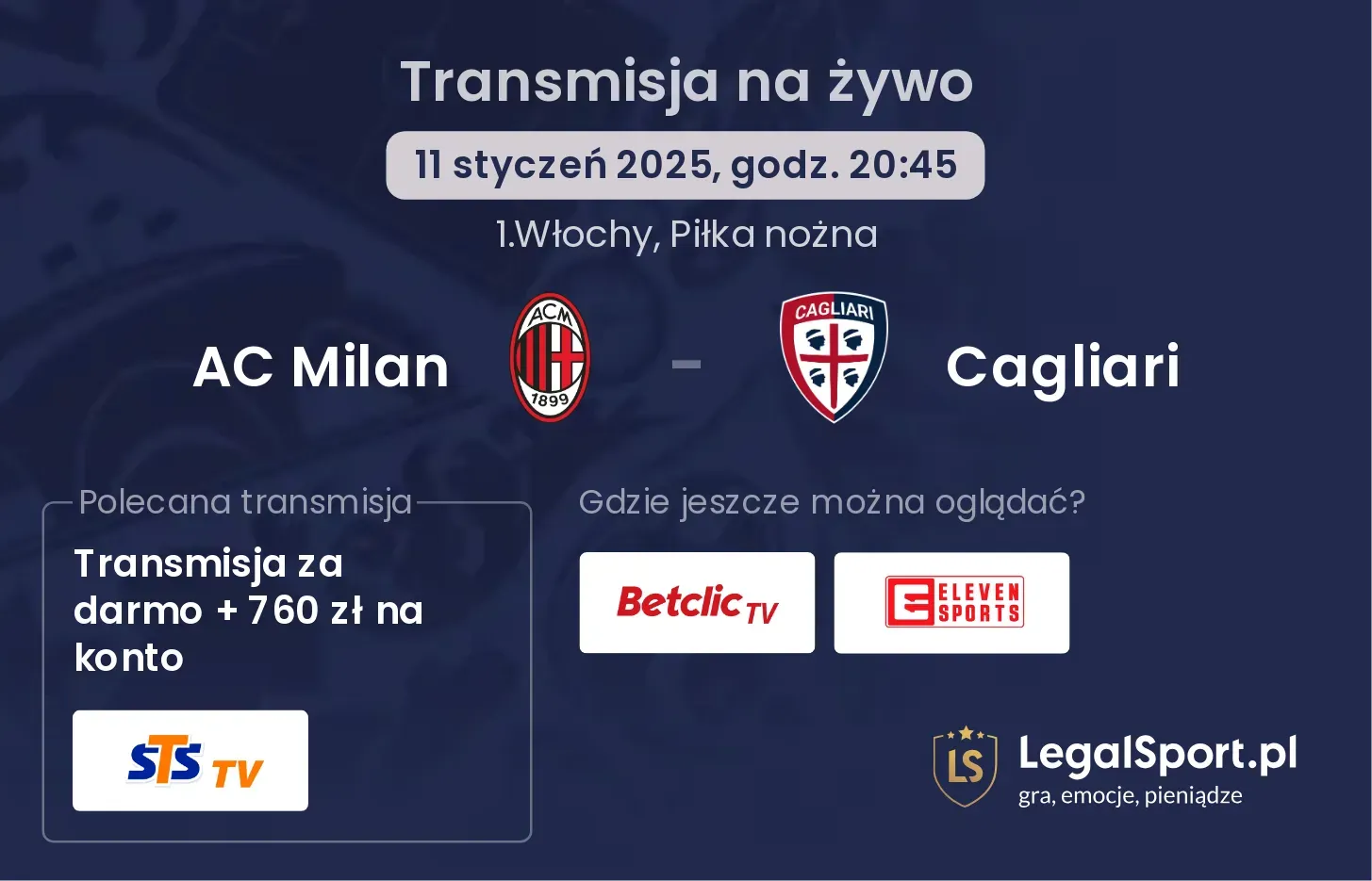 AC Milan - Cagliari gdzie oglądać?