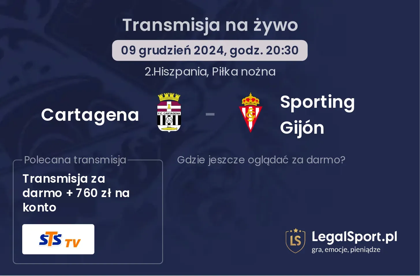 Cartagena - Sporting Gijón transmisja na żywo