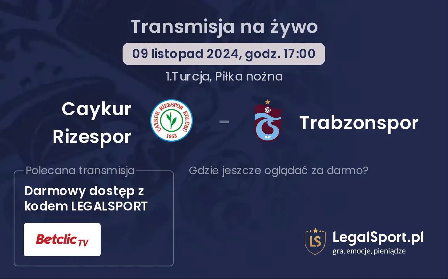 Caykur Rizespor - Trabzonspor transmisja na żywo