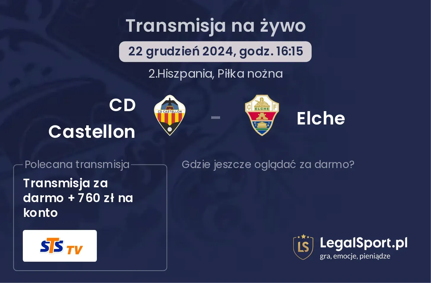 CD Castellon - Elche transmisja na żywo