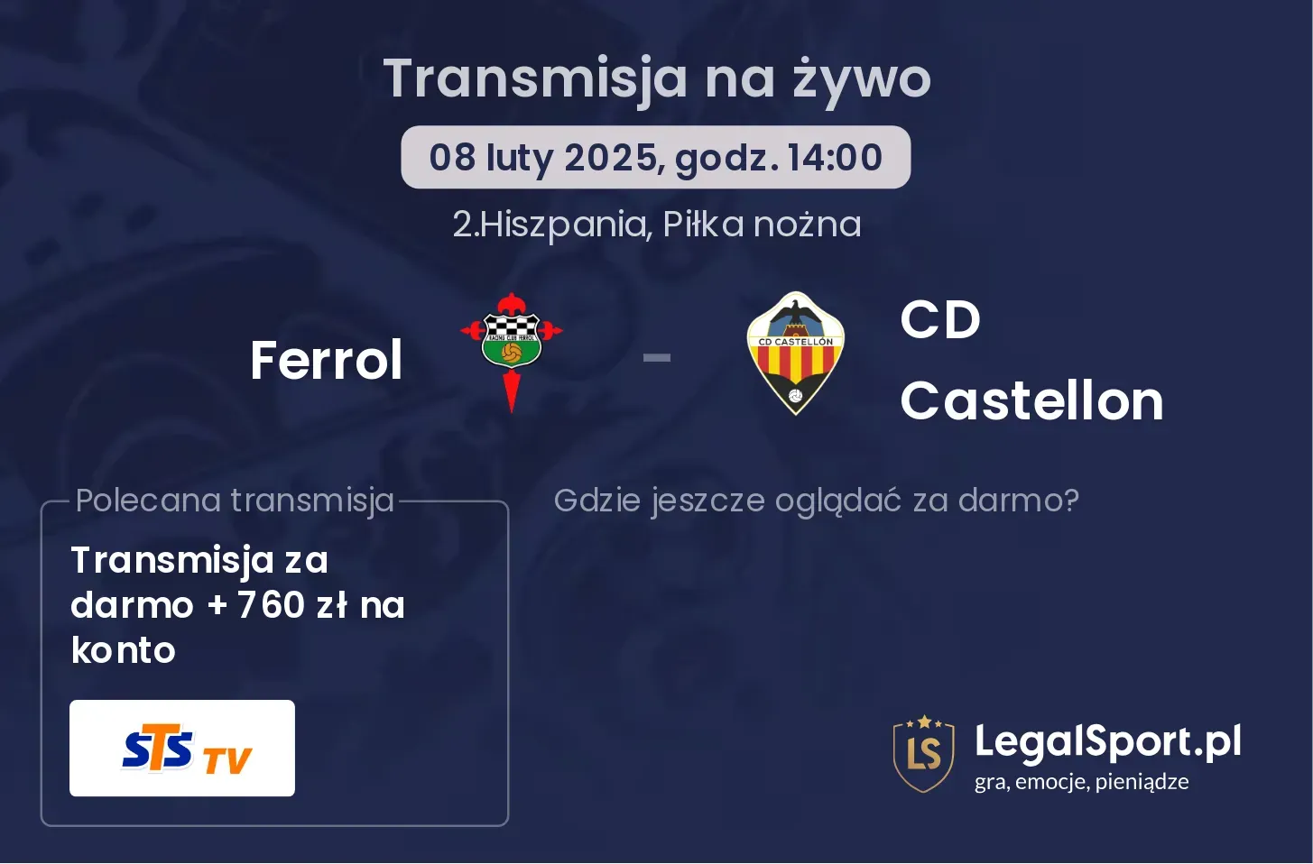 CD Castellon - Ferrol gdzie oglądać?