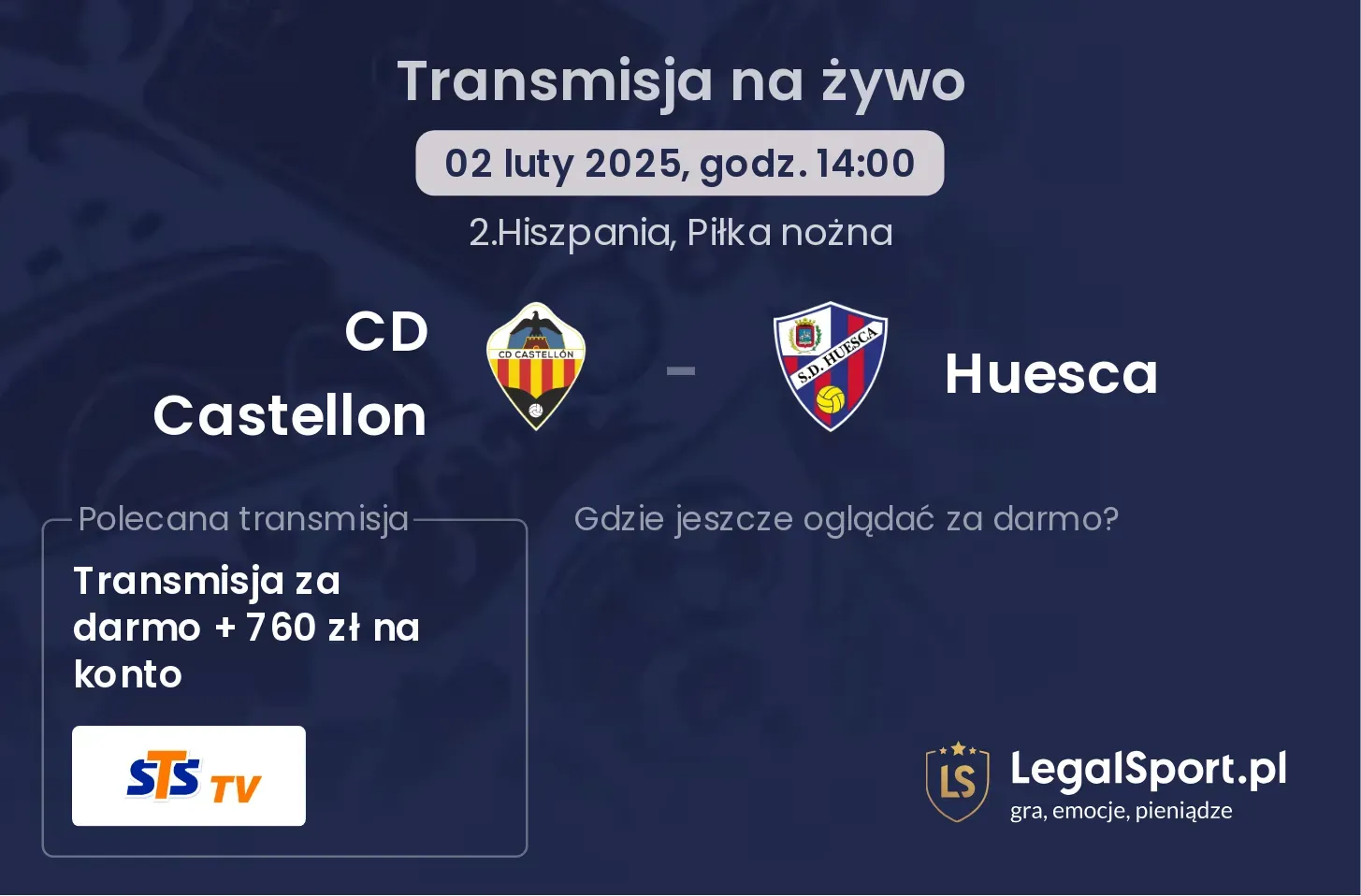 CD Castellon - Huesca transmisja na żywo