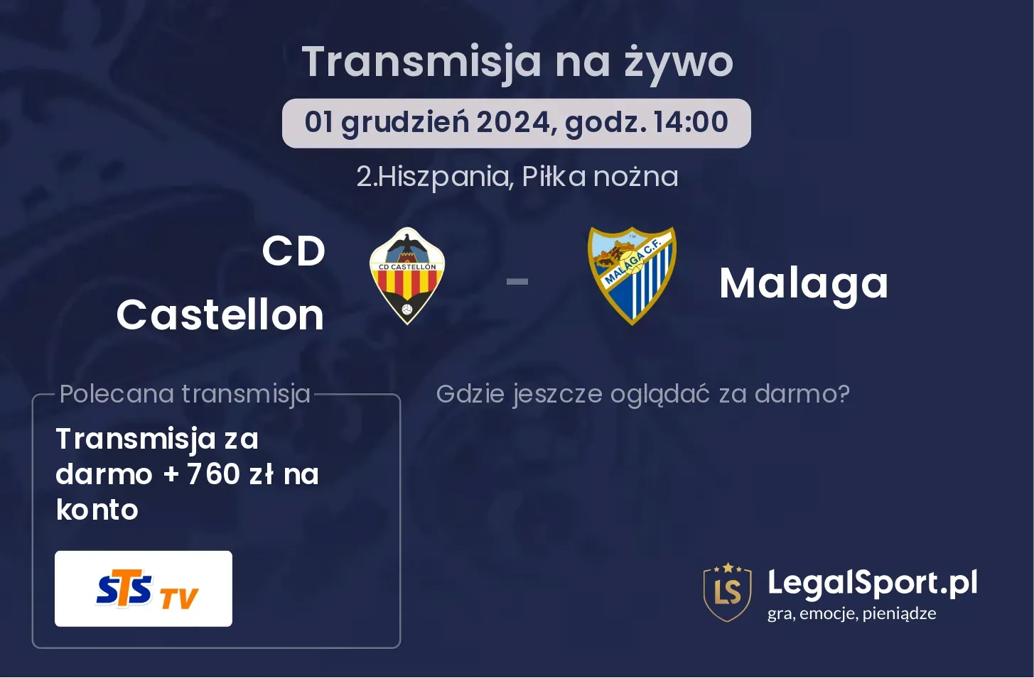 CD Castellon - Malaga transmisja na żywo