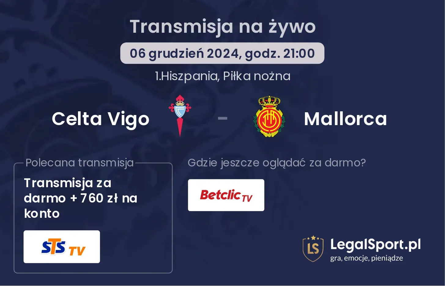 Celta Vigo - Mallorca transmisja na żywo