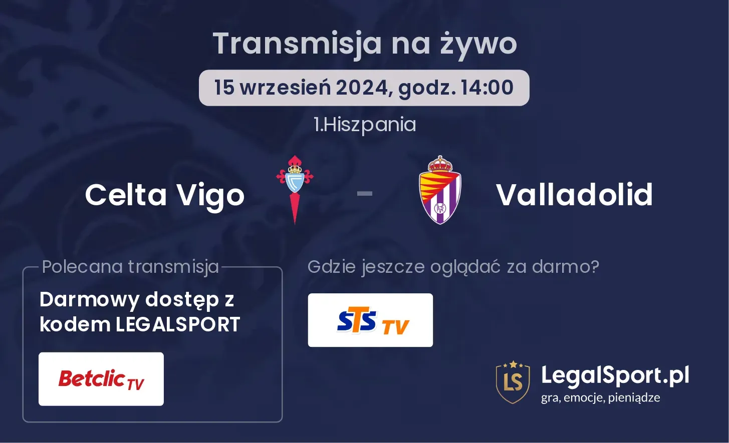 Celta Vigo - Valladolid transmisja na żywo