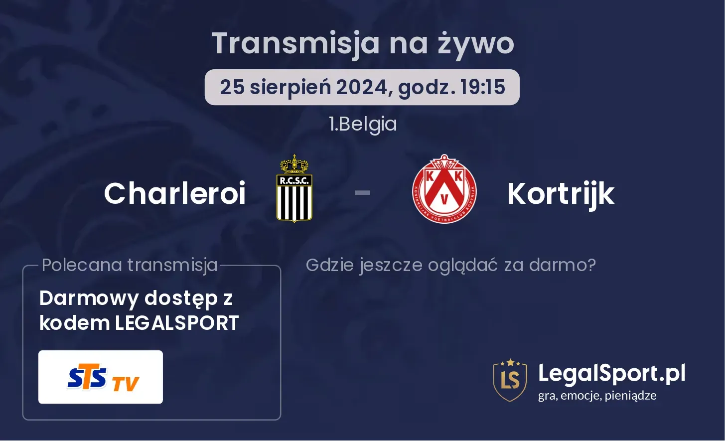 Charleroi - Kortrijk transmisja na żywo