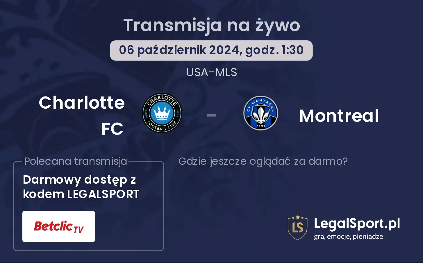 Charlotte FC - Montreal transmisja na żywo