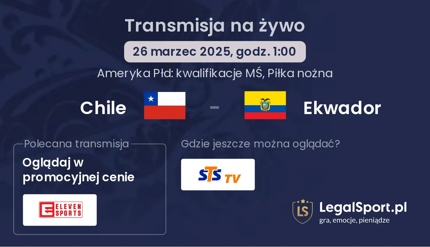 Chile - Ekwador transmisja na żywo