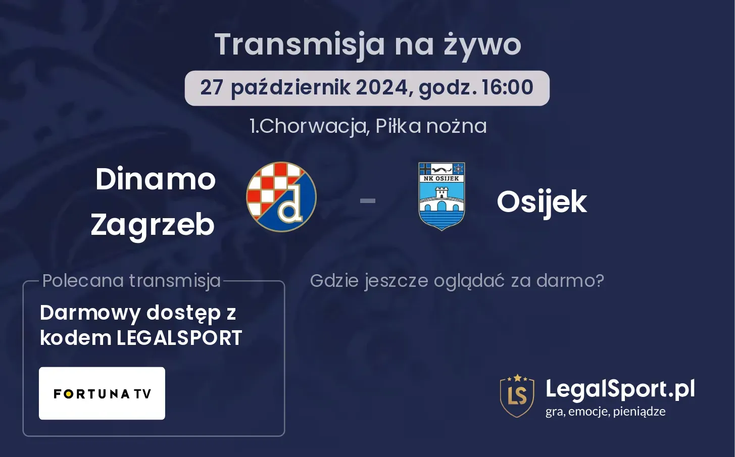 Dinamo Zagrzeb - Osijek transmisja na żywo