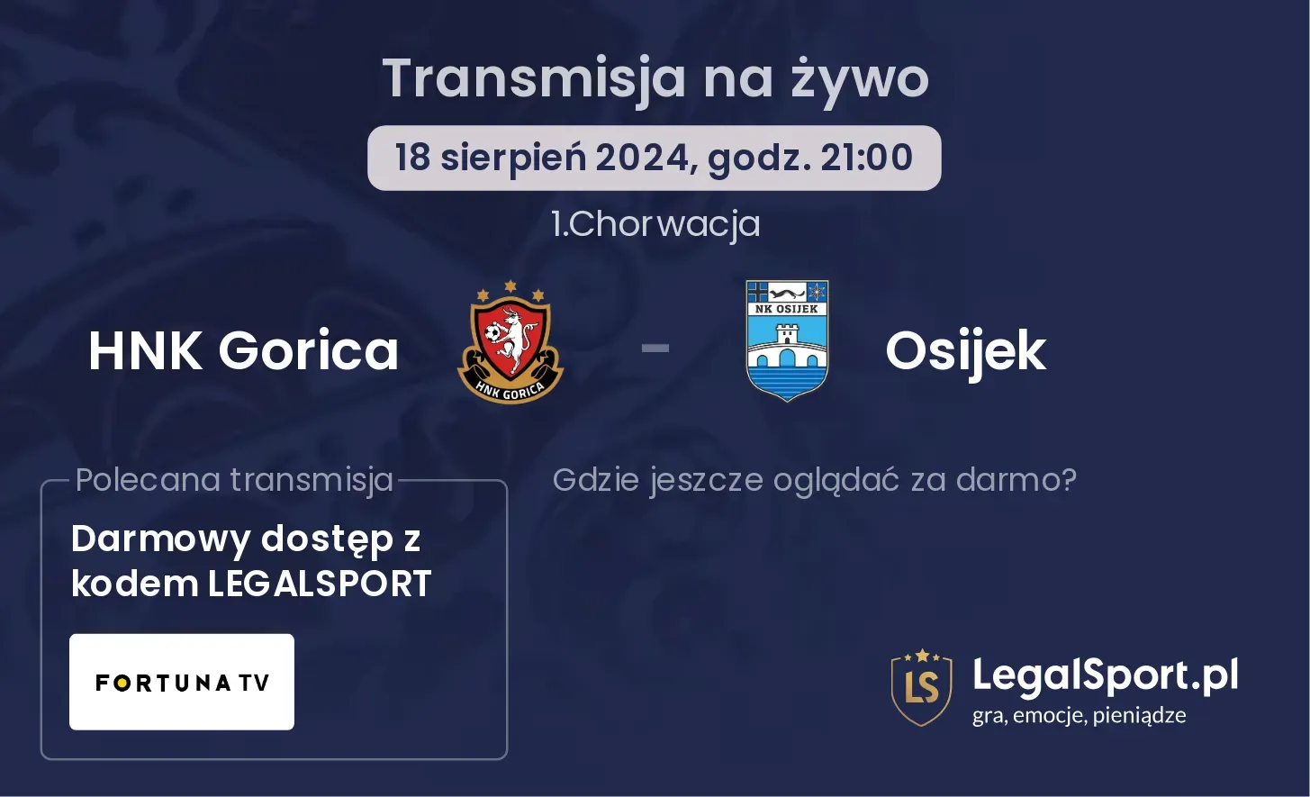 HNK Gorica - Osijek transmisja na żywo