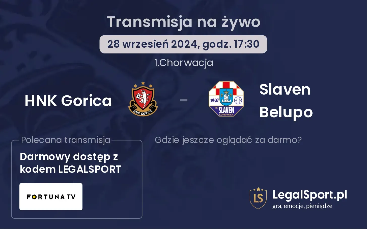 HNK Gorica - Slaven Belupo transmisja na żywo