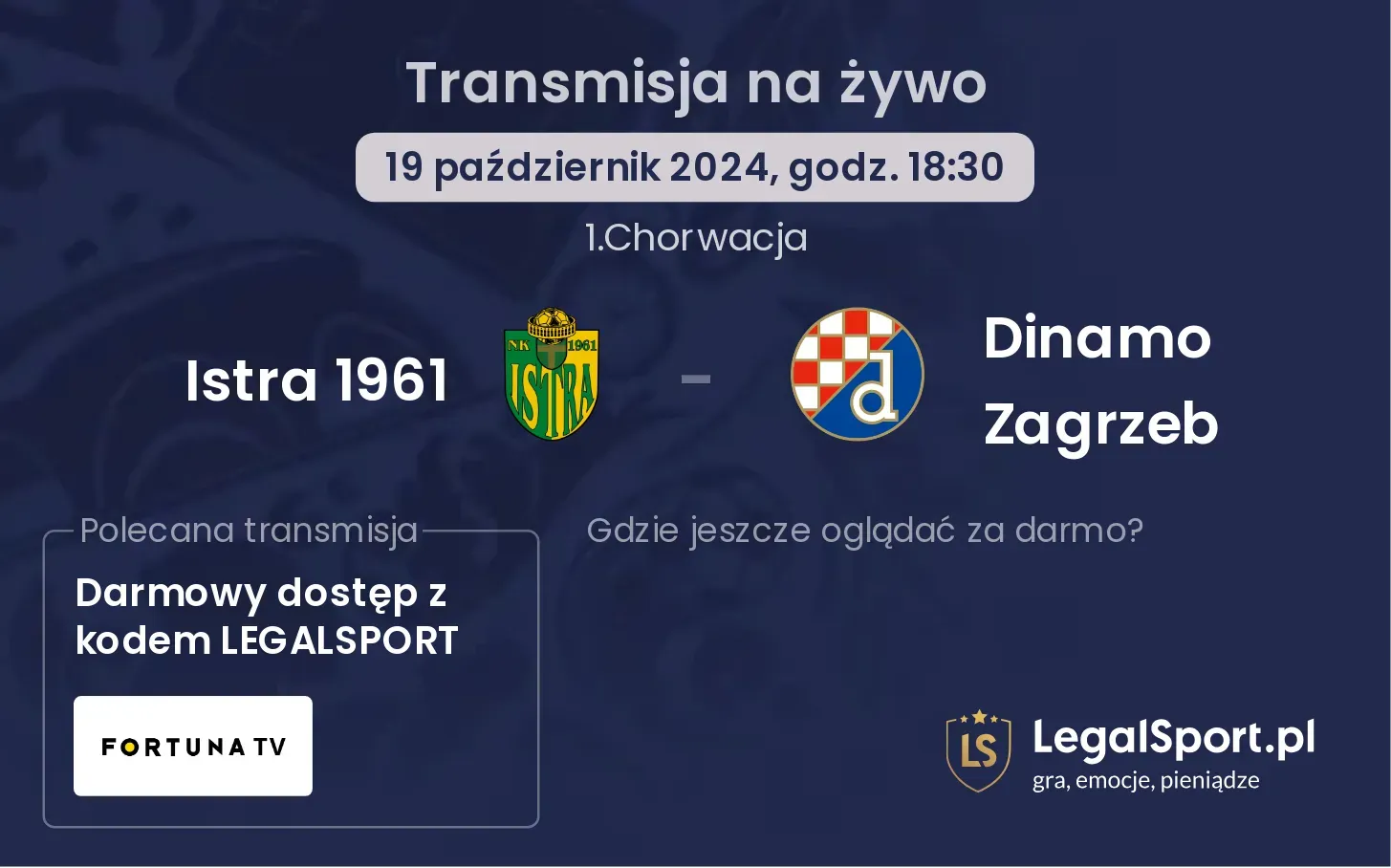 Istra 1961 - Dinamo Zagrzeb transmisja na żywo