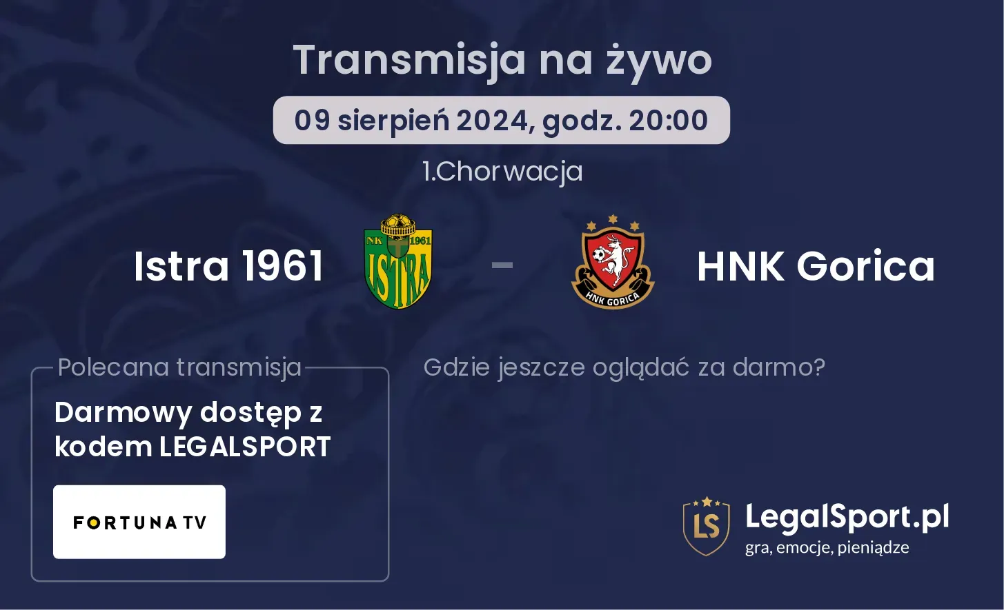 Istra 1961 - HNK Gorica transmisja na żywo