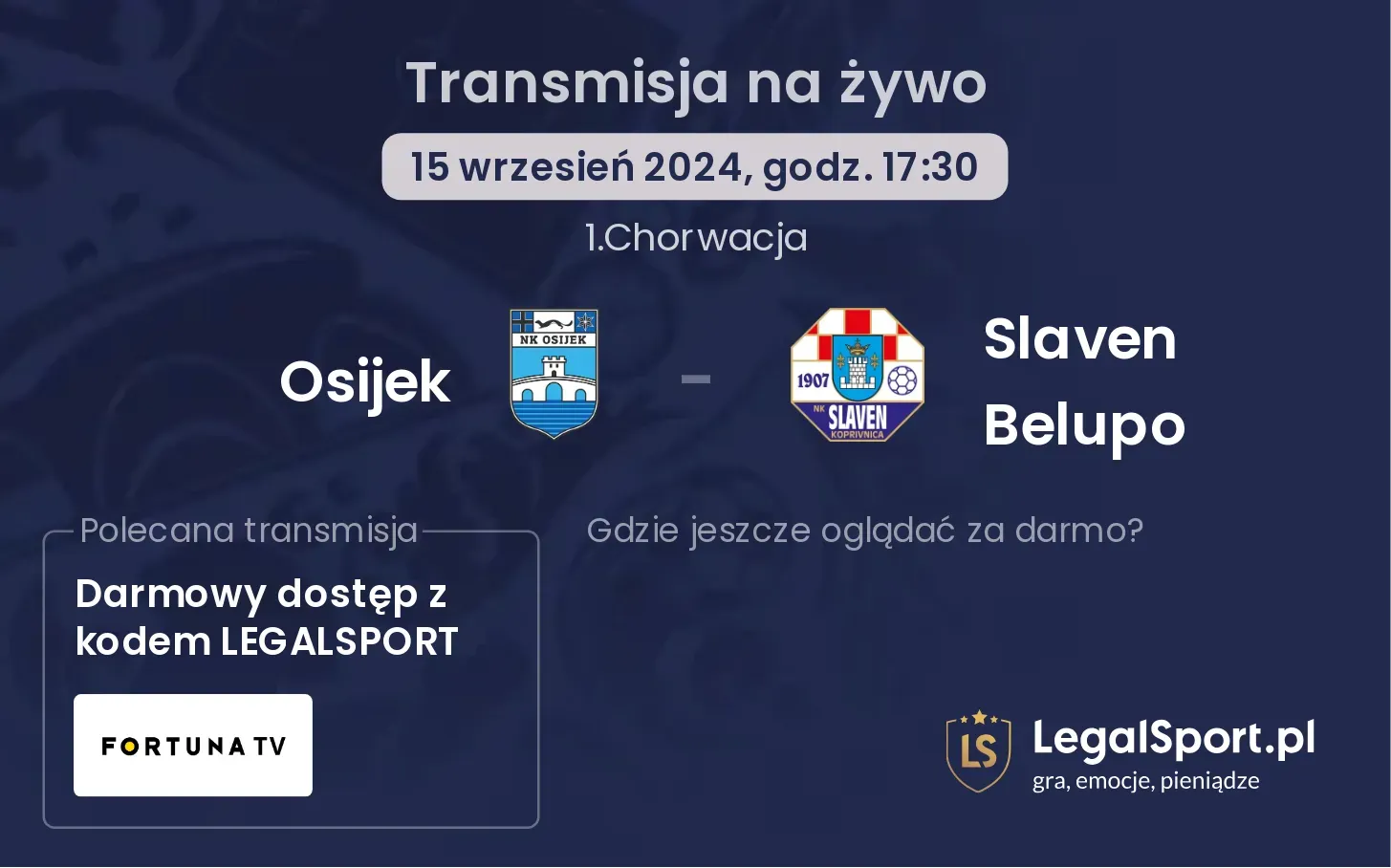 Osijek - Slaven Belupo transmisja na żywo