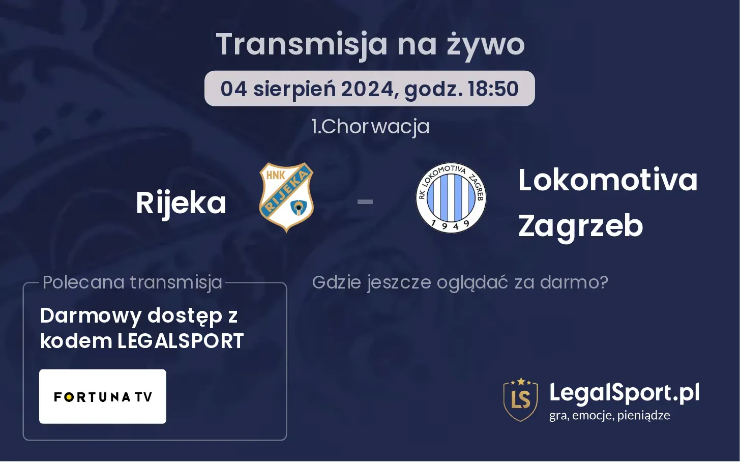 Rijeka - Lokomotiva Zagrzeb transmisja na żywo