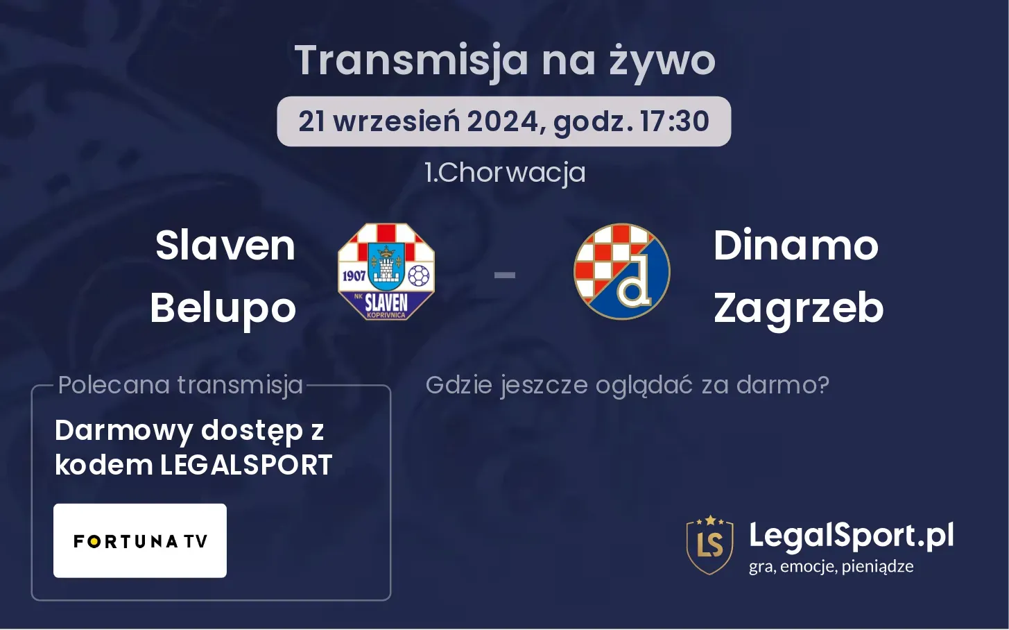 Slaven Belupo - Dinamo Zagrzeb transmisja na żywo