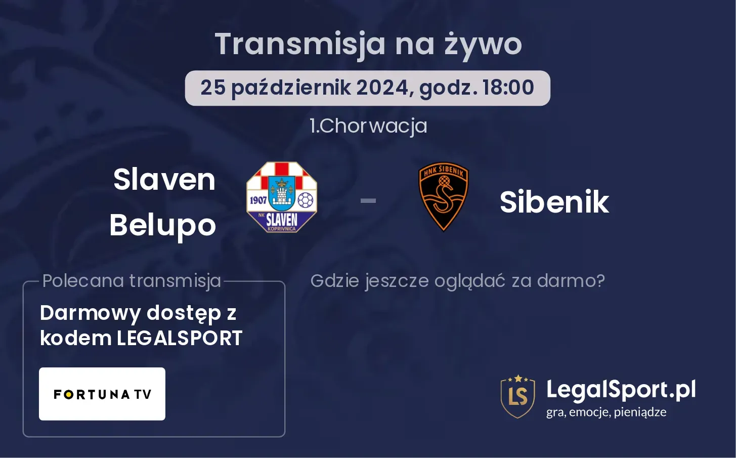 Slaven Belupo - Sibenik transmisja na żywo