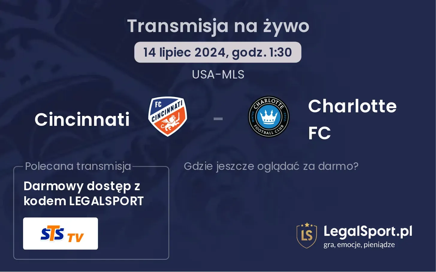 Charlotte FC - Cincinnati gdzie oglądać?