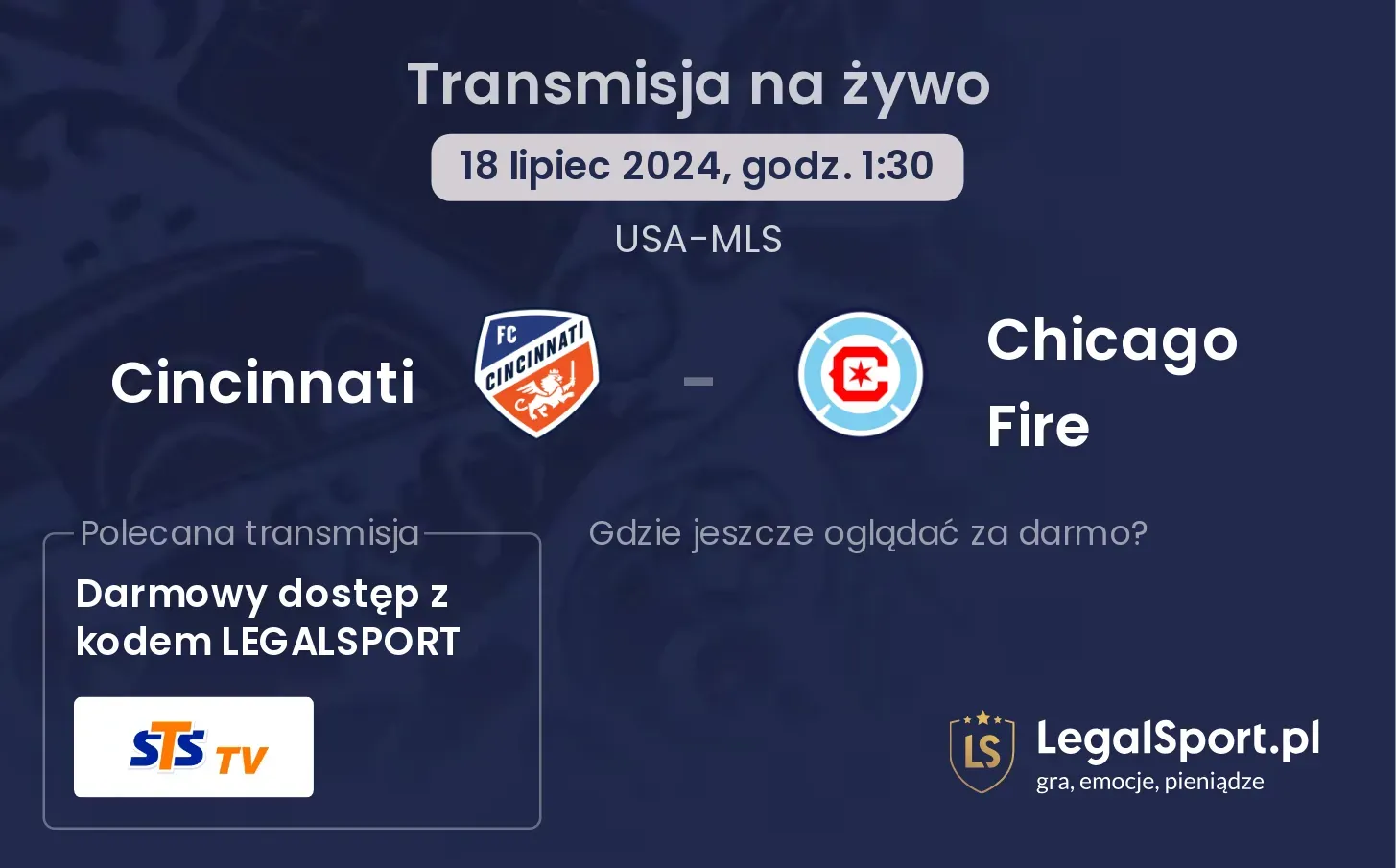 Cincinnati - Chicago Fire transmisja na żywo