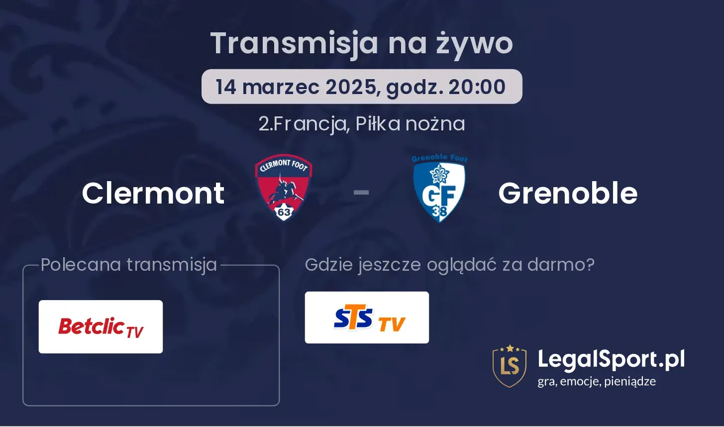 Clermont - Grenoble transmisja na żywo