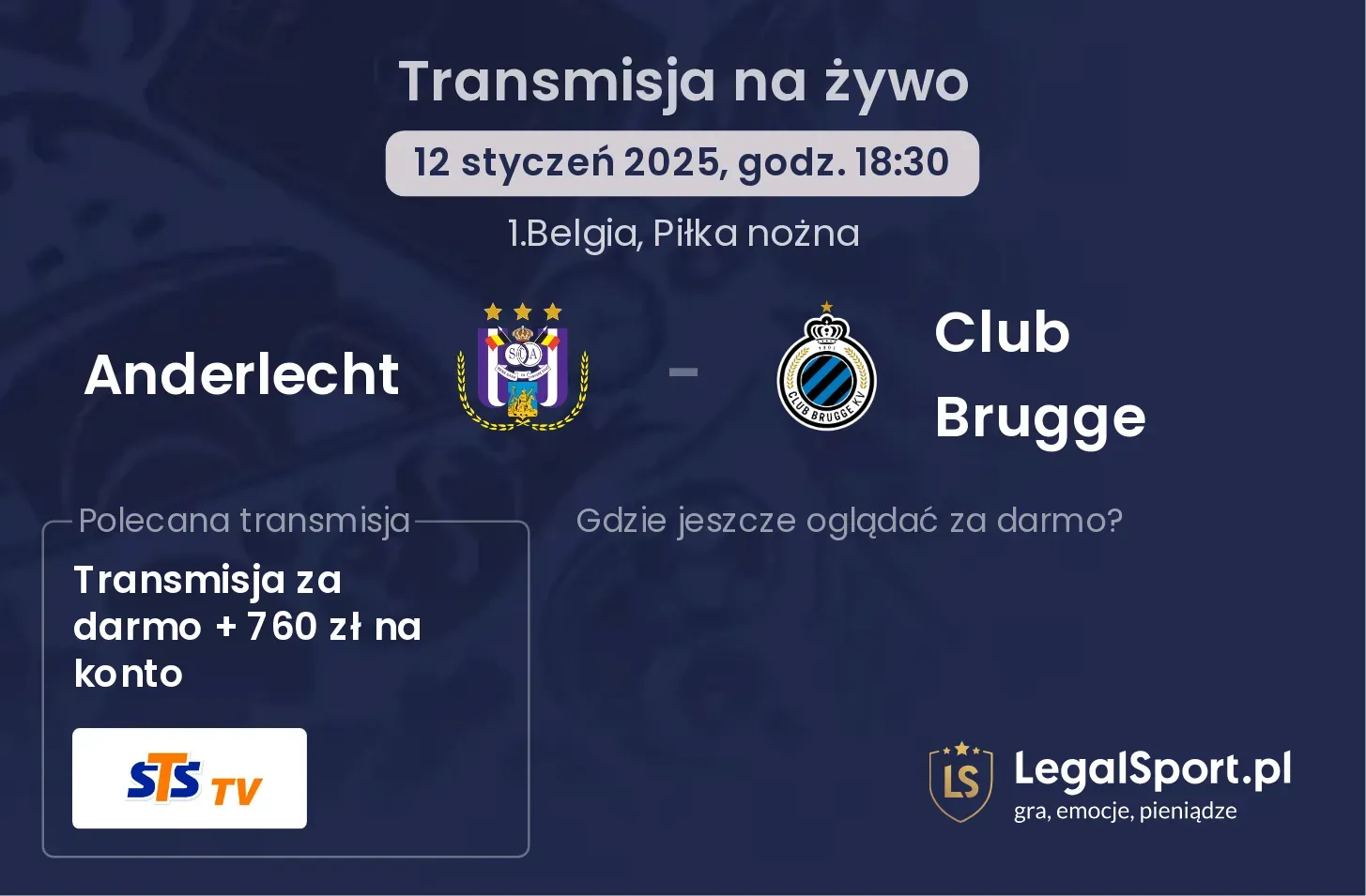 Anderlecht - Club Brugge gdzie oglądać?