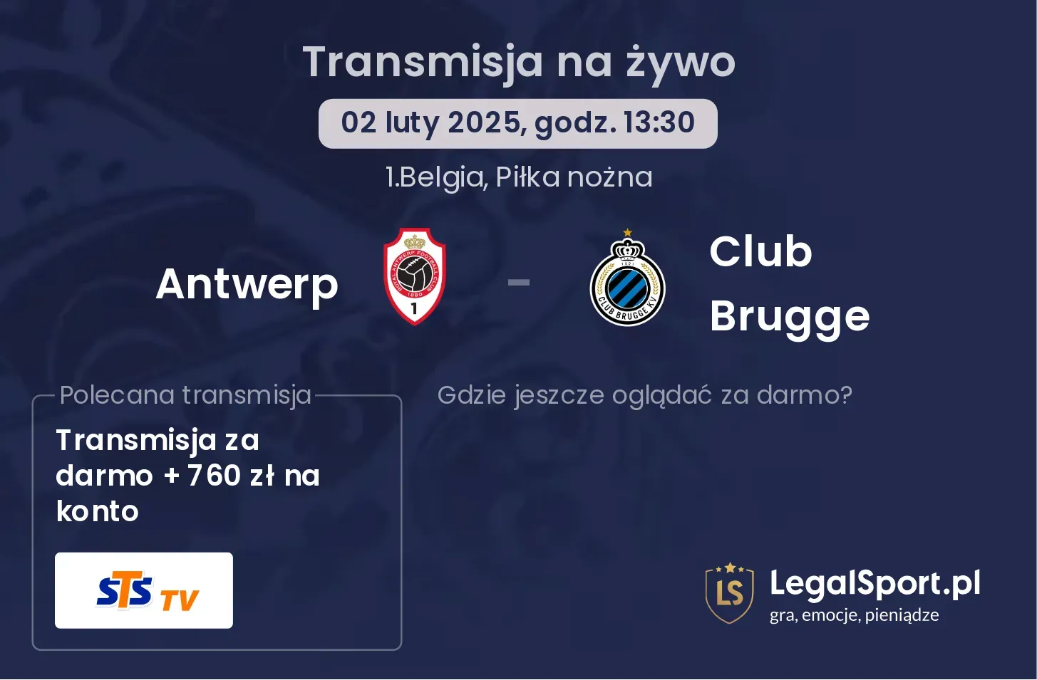 Antwerp - Club Brugge gdzie oglądać?