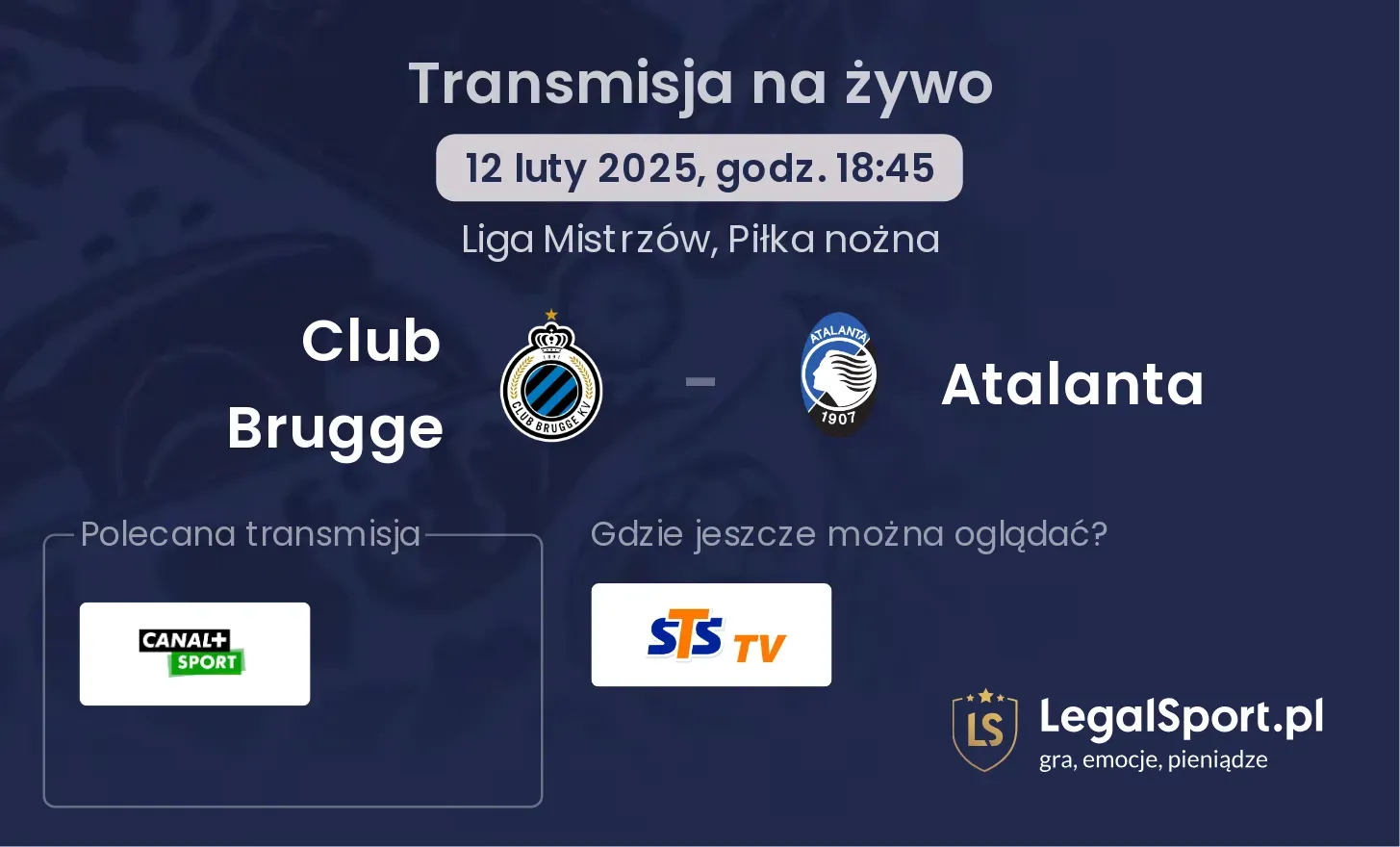 Club Brugge - Atalanta transmisja na żywo