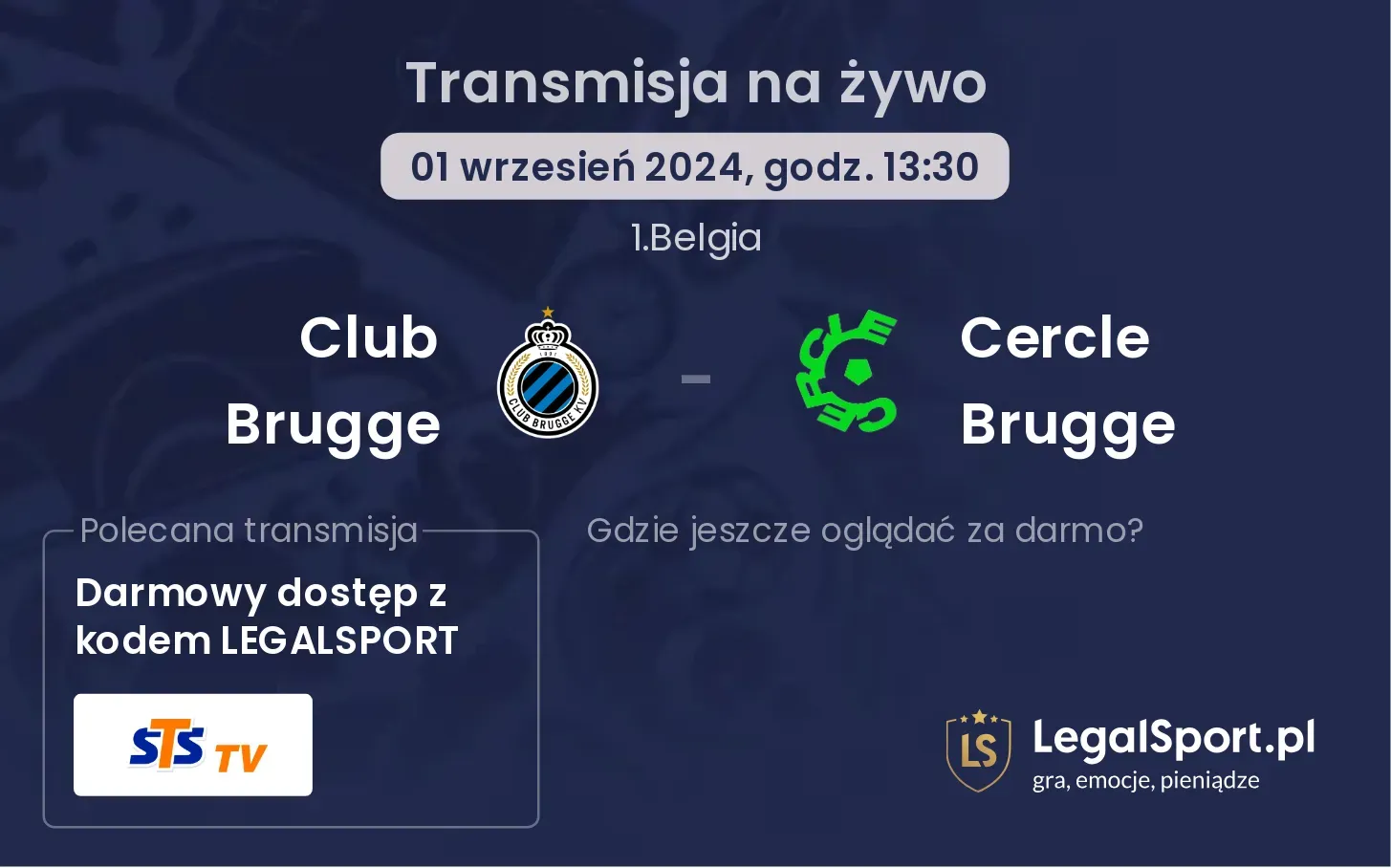 Club Brugge - Cercle Brugge gdzie oglądać? 01.09, godz. 13:30