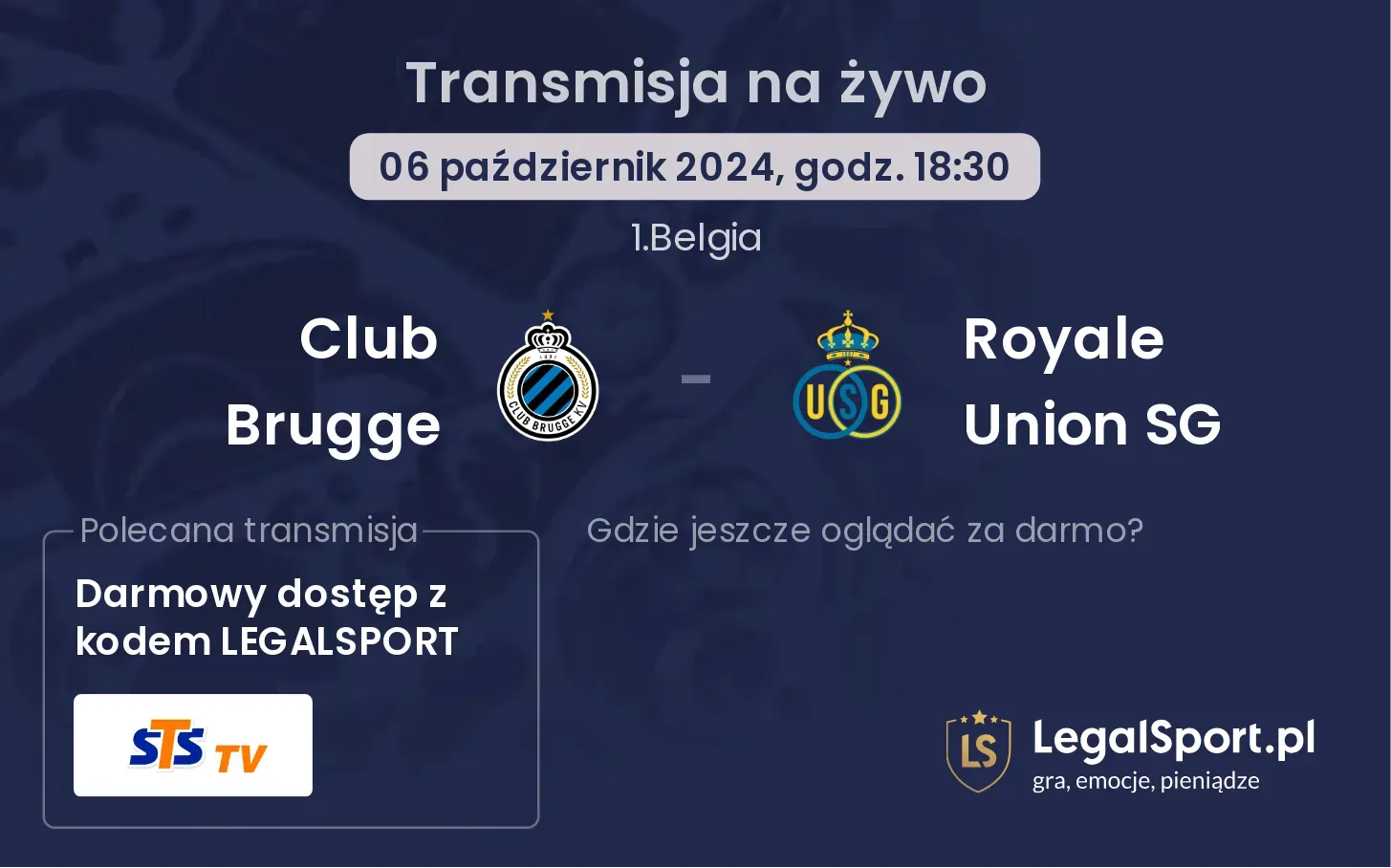 Club Brugge - Royale Union SG transmisja na żywo