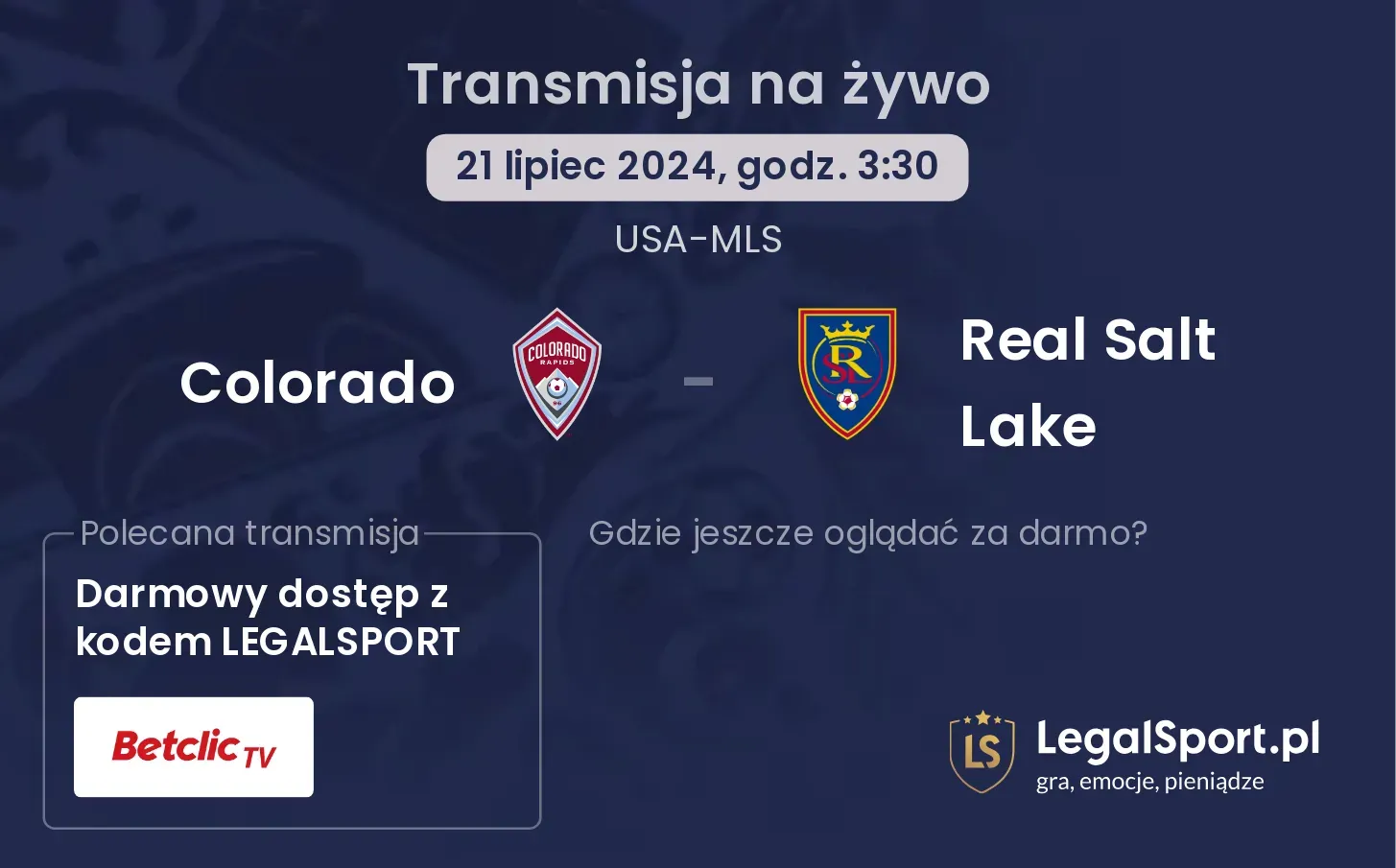 Colorado - Real Salt Lake transmisja na żywo