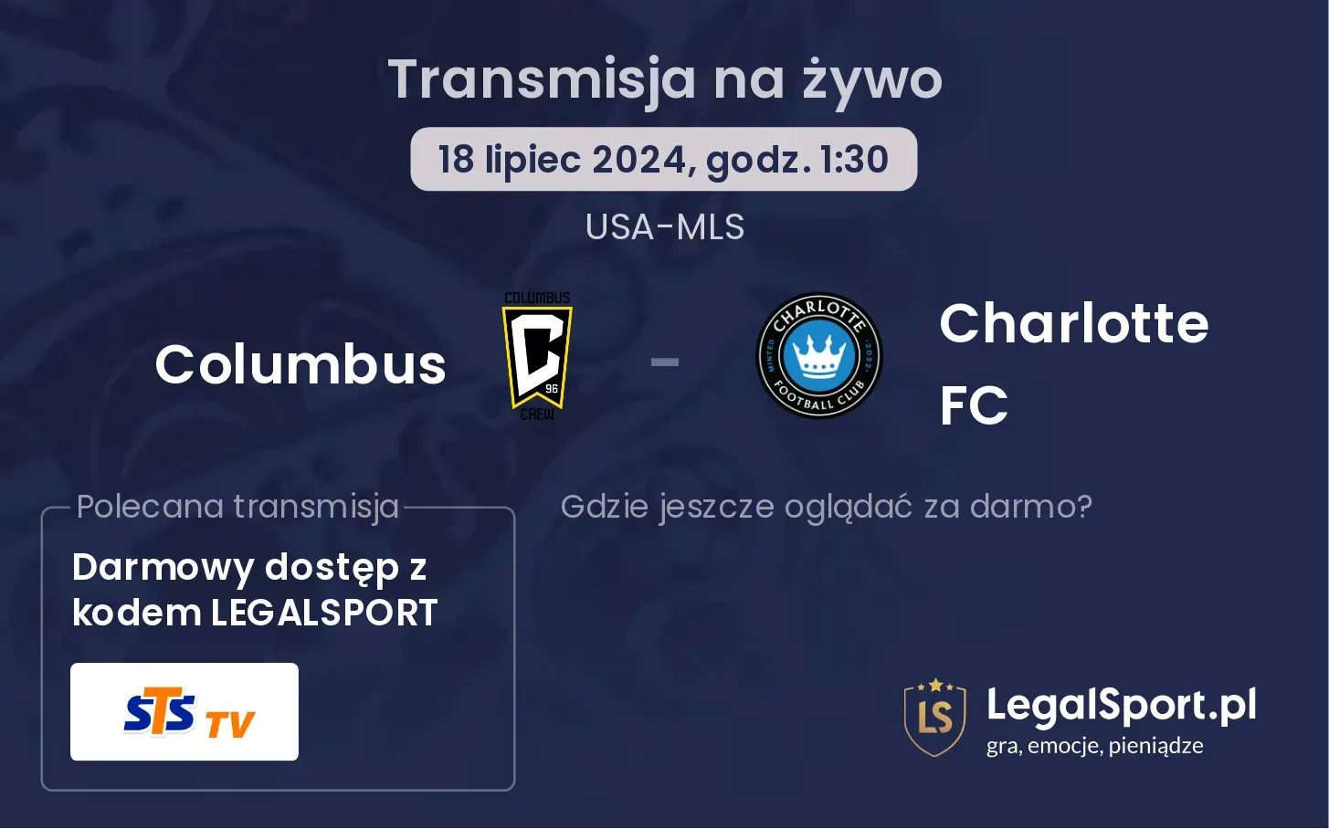 Columbus - Charlotte FC transmisja na żywo