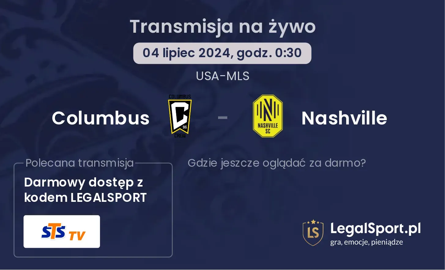 Columbus - Nashville transmisja na żywo