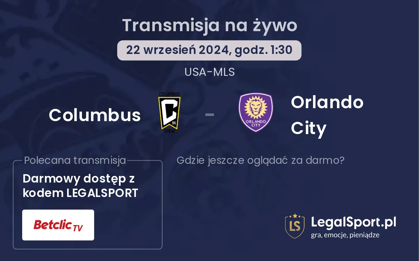 Columbus - Orlando City transmisja na żywo